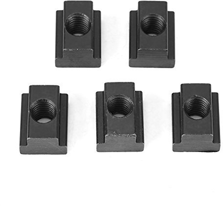 M10 T Nutensteine Mutter Gewinde 5 Teile/Paket 45 Kohlenstoffstahl Schwarz Oxid Finish für Maschinen Werkzeugtische(M10)