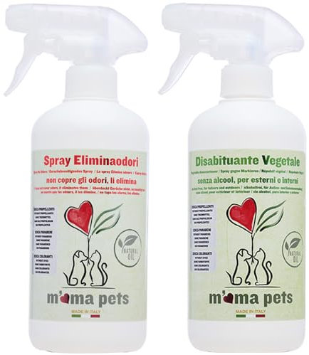 Mama Pets Kit Spray Repelente Vegetal y Eliminador de Olores para Perros y Gatos 2x500ml