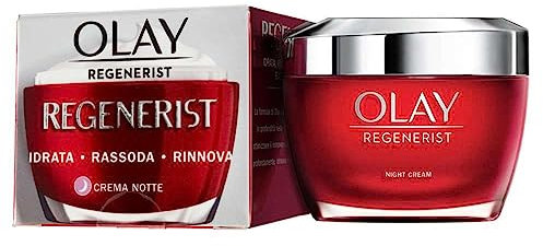 Olay Regenerist Crème de Nuit Visage, Soin Anti-Rides + Raffermissant avec Niacinamide et Peptides Anti-Âge, Raffermit, Répare et Hydrate, Sans Parfum 50ml