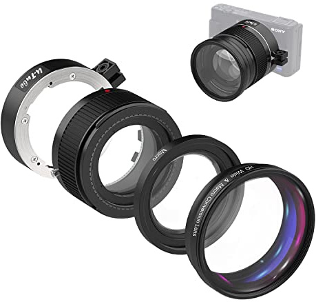 Iboolo&EooEye Set 2 in 1 creativo grandangolare HD da 18 mm e obiettivo macro aggiuntivo 10x per fotocamera Sony ZV1/Sony ZV-1 con tubo di estensione, adattatore per obiettivo a baionetta, tasca con