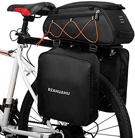 KOCAN Borsa portapacchi per bici 3 in 1 Borsa per bagagliaio Borsa per sedile posteriore per bicicletta impermeabile Borsa termica con 2 borse per appendere laterali Borsa per bagagli per bicicletta B