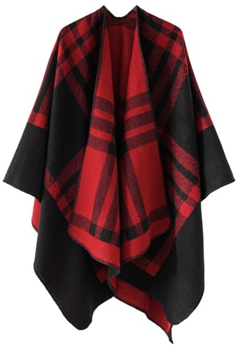 Genfien Sciarpa da Donna Invernale Scialle Reversibile Sciarpa Oversize Poncho Calda Moda Sciarpe Invernali Poncho Maglione Donna Inverno Grand Cardigan in Maglia Elegant