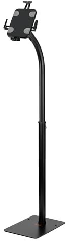 my wall HT39L Universal Tabletständer mit Diebstahlschutz, Tablet Bodenständer, iPad Stand, Tablet Halterung, Infopoint für Messestand und Wartebereich, höhenverstellbar, belastbar bis 1kg