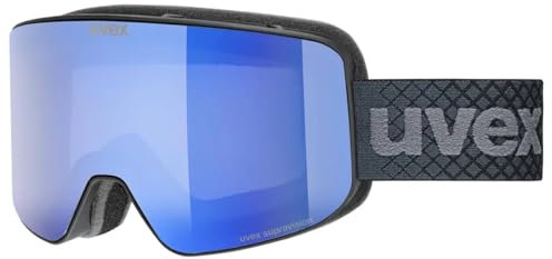 uvex pyrit FM - Skibrille für Damen und Herren - Filterkategorie 2 - vergrößertes, beschlagfreies Sichtfeld - schwarz matt dl-blau-klar S2 - one size