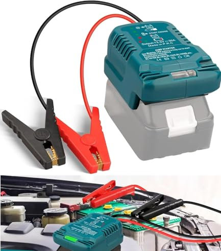 Auto Starthilfe Powerbank Adapter für Makita 18V Akku,Starthilfegeräte für Autobatterien,Jump Starter Auto,12V Tragbarer Batterie Booster Adapter,Auto Safe Batteriestarter(Batterie Nicht inbegriffen)