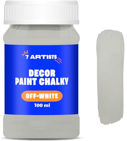 7 Artists Chalk Paint Blanco Roto 100 ml Pintura a la Tiza para Muebles | Pintura Chalk Vintage | Colores Efecto Tiza