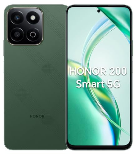 HONOR 200 Smart 5G Téléphone Smartphone 5200mAh,4Go+256Go,Résistance aux Chutes 5 étoiles,Durabilité à l'épreuve des éclaboussures,Capture AI 50MP avec capteurs de Mouvement,Double SIM,Android 14,Vert