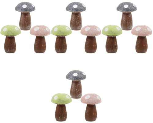 Yardwe 12 Pièces Ornement De Champignon Statue Figure De Champignon Petites Figurines De Champignons Ornement De Micro Paysage Décoration De Champignons Petit Champignon Résine