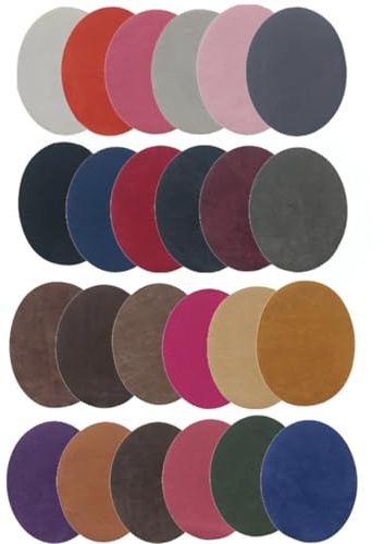 24 parches para planchar, ovalados, codos y rodillas, parches de reparación, 11 x 14 cm, para pantalones, chaquetas, ropa, bricolaje