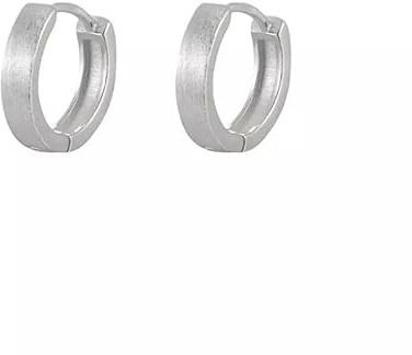Creolen Damen 925 Silber Matt – Kleine Silber Ohrringe 10-13-15 mm – Runde Klappcreolen Minimalistisch & Zeitlos (10 mm)