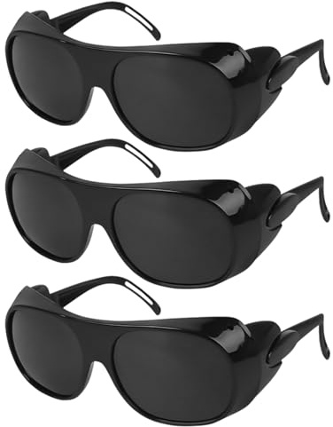 3 Piezas De Gafas Protectoras Negras, Gafas A Prueba De Polvo, Cuidado De Linvis Y Accesorios De Soldadura.