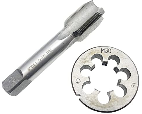 Set di maschi e filiere M26 x 1,5 RH M26x1,5, M27 x 1,5 Set di maschi e filiere tonde destro M27x1,5, M30 x 1,5 Maschio e filiera destro M30x1,5, M23 x 1,5 Maschio e filiera destro M23x1,5 (Set di m