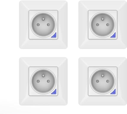 KYF Lot de 4 Prises Connectées WiFi Encastrables, 3000W, Suivi de Consommation, Compatible Smart Life/Tuya/Amazon Alexa & Google Home., Type E