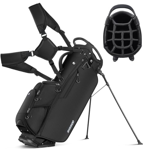 RIOROO Golf Stand Bag, Lightweight Waterproff Golf Club Bags with 14 Way Top Driver, 9 Pockets, Adjustable Double Shoulder Strap Golf Bags for Men Women