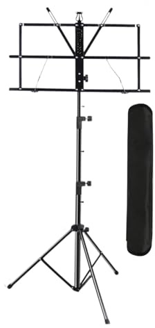 perfeclan Atril para partituras, altura ajustable, estable, sencillo, soporte para libros, soporte para para músicos, bandas, orquestas y coros, Negro