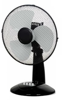 EMPOTEC Ventilatore da Tavolo, 30 cm, 45W, 3 Velocità, Base Oscillante, Nero