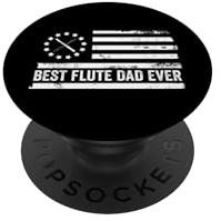 Flauto musicista flautista bandiera americana americana patriottica retrò PopSockets PopGrip Adesivo