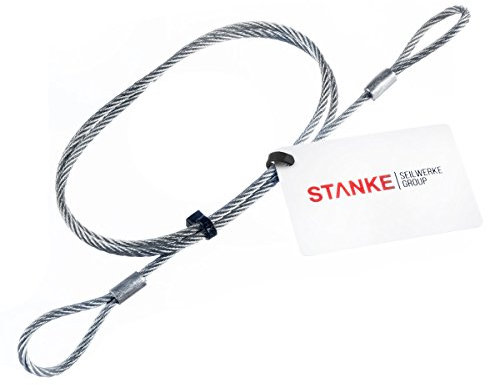 Seilwerk STANKE Drahtseil verzinkt mit Öse, Forstseil mit Schlaufe Anschlagseil 10 mm 6x19, Länge 1 m