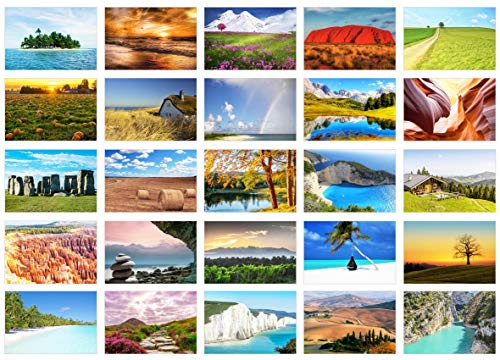 Edition Seidel Set di 25 cartoline di alta qualità con paesaggi naturali del mare, montagne, foreste e valle