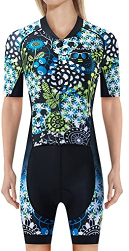 weimostar Combinaison de triathlon pour femme - Maillot de cyclisme rembourré une pièce - - L