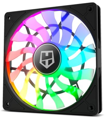 NOX XTREME PRODUCTS HUMMER SLIM FAN – Ventilador para caja PC 120 mm, LED ARGB, 13 aspas translúcidas, diseño silencioso super slim, rodamientos hidráulicos, esquinas con soporte de goma, color negro