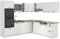 Vicco Eckküche R-Line, Weiß Landhaus/Weiß, 237 x 247 cm ohne Arbeitsplatte