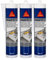 3er-Set SIKA Sikasil-P Marine Universal-Silikondichtmasse - Transparent - 300ml