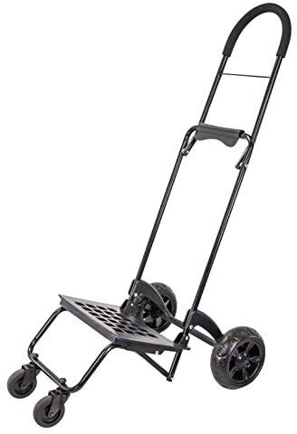 dbest Products Trolley Dolly Rover, 4 Wheeled Push Folding Utility Cart Hand Truck Platform Swivel Wheels Garden Lightweight Luggage Carretilla de Carga Plegable