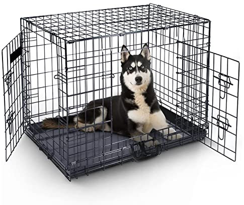 MaxxPet Hundebox - Hundekäfig - Transportbox Hund - Klappbar mit 2 Türen - 122 x 74 x 81 cm