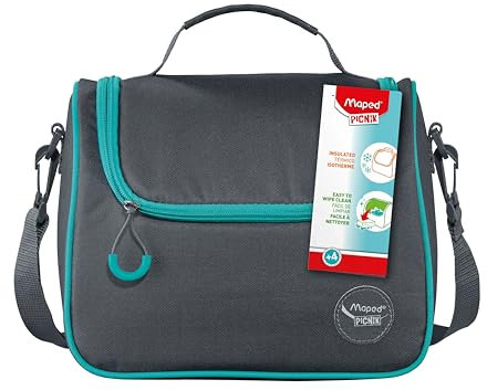 Maped Picnik – Lunchtasche Origins – Lunchtasche mit abnehmbarem Schultergurt – isolierte Lunchtasche – leicht zu reinigen – Grau