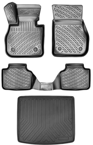 fussmattenprofi.com 3D Gummimatten & Kofferraumwanne Set für BMW X1 U11 Baujahr ab 2022 | Hoher Rand Allwetter Auto Fussmatten I TPE Geruchlos rutschfest Auto Fußmatten Zubehör Kofferraumabdeckung