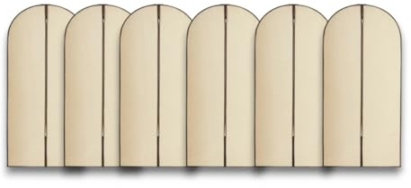 Super Mundo - 6 fundas ropa armario tela Bolsa de Traje 60X100cm, Antipolvo para Almacenamiento de Vestidos, Fundas Abrigos, antipolillas para ropa armario con cremallera (60X100cm,91005)