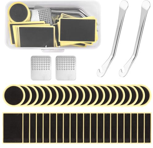 MXTIMWAN Flickzeug Fahrrad Reparaturset Set, Fahrrad Reifenflickzeug Flickzeug Set, Tragbar Fahrrad Flickset, Fahrradschlauch Reparaturset, Fahrradflickzeug für Radfahrer Motorräder Fahrradreifen