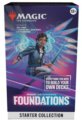 Magic: The Gathering Grundstein-Einsteigersammlung – Mehr als 350 Magic-Karten, 3 Play-Booster, Deckbau-Leitfaden, Klickrad und Aufbewahrungsschachtel (Englische Version)