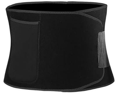 Lienyeang Waist Trainer for Women&Men Trimmer Sweat Belt for Weight Loss body shaper Back Lumbar Support Belt Adjustable Waist Trimmer for Workout, Running and Fitness Black