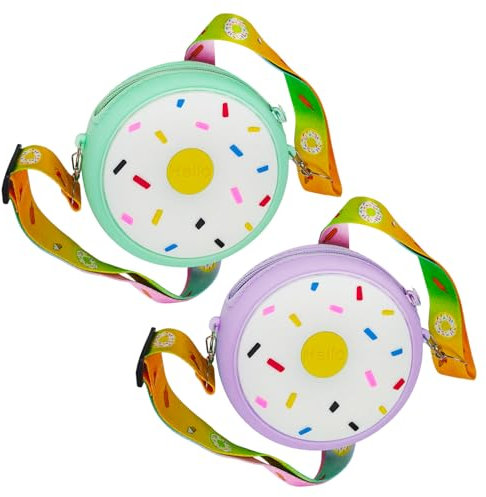 2 Piezas De Bolso De Straddle Diagonal En Forma De Rosquilla, Bolso Creativo De Cuerpo Cruzado De Silicona, Bolsa De Cuerpo Cruzado Para Niños, Linda Bolsa De Cuerpo Cruzado.
