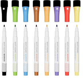 Set of Fine-Tip Markers for Whiteboards by ALLboards — 8 Colours