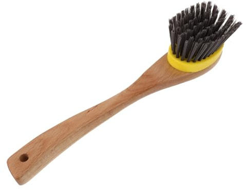 LOEFLIFA Wood Long Handle Dish Bowl Brush Non-Stick Oil Resistant Kitchen Cleaner Tool with Ergonomic Handle for Pots Woks and Pans in Home and Restaurant Use