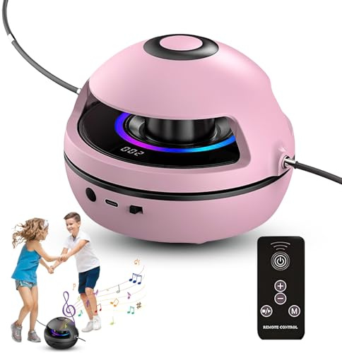 Kinder Smartes Springseil, Automatisches Elektronisches Springseil mit Fernbedienung, 10 Stufen Geschwindigkeit, LED Display Zähler, Bluetooth Musik, Trainingsgerät für Kinder und Erwachsene (Pink)