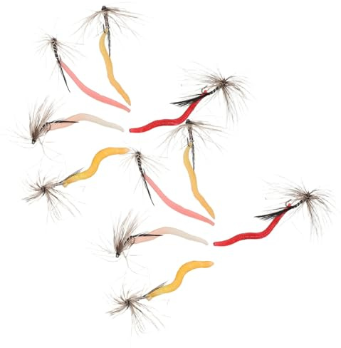 SUPVOX 10pièces Lot de Leurres Souples Forme De Ver pour Mer Et Eau Douce avec Hameçons Appâts Artificiels Souple pour Bar Et Poissons