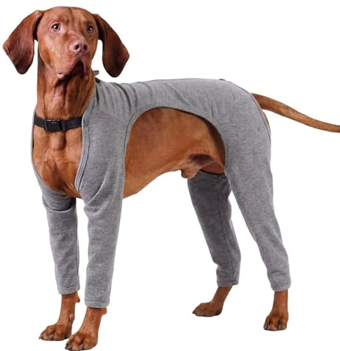 IECOii Dog Recovery Sleeve Back Leg Long Sleeves,Dog Leg Protector After Surgery,Dog Leg Cover Anti Licking Post Surgery Pants,Soft Dog Recovery Suit with Legs,Machine Washable Easy Wear,Grey,Size 3XL