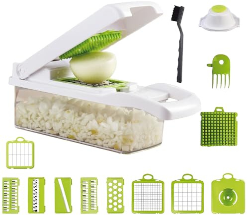 Rosenstein & Söhne affettatrice manuale per: Affettatore di verdure 16 in 1., Affettatrice per verdure, affettatori a cubetti (grattugia, affettaverdure da cucina, tagliapizza)