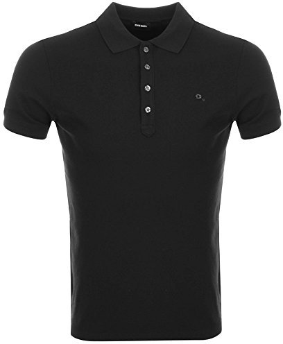 Mens Diesel T-Heal Polo Shirt in Black.