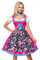Dirndline Damen Dirndl mit Blumensch?rze Kleid f?r besondere Anl?sse, pink/Gemustert, M
