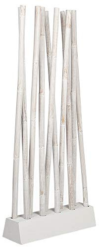 Bambus Raumteiler PARAVENTO Weiß ca.B97xH200cm Sichtschutz Paravent Raumtrenner