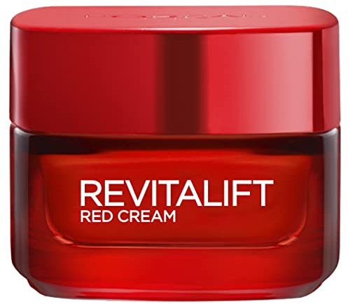 L'Oreal Paris Revitalift Energising Red Healthy Glow Day Cream, with Pro-Retinol & Red Ginseng, Cream Enriched with Pigment, Reactivate Healthy Glow, Skin Appears Renewed & Radiant, 50ml