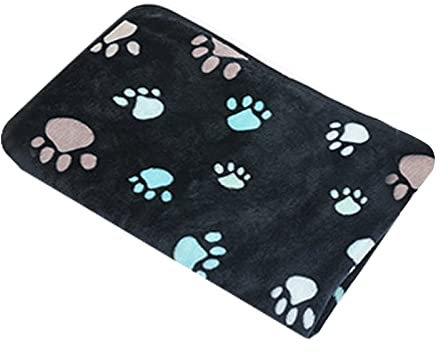 Factorys Hundedecke Katzendecke 60 × 40 cm Weiche Fleecedecke Waschbare Deck für Haustier Hunde Katzen Welpen Weiche Warme Matte (Schwarz)