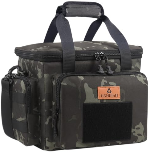 Sac Isotherme Repas,Sac Isotherme Repas pour Hommes, étanche et Durable pour Le Travail, l'extérieur et Le Pique-Nique 12L,Camouflage Noir, HSHRISH