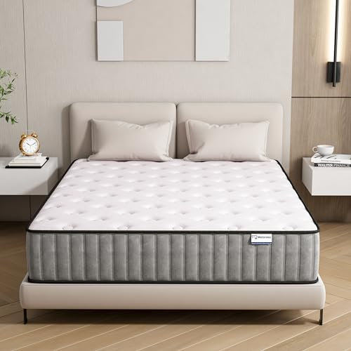 Matoresu Matelas 140x200 Hauteur 21cm, Matelas Hybride à Ressorts Ensachés Indépendant en Mousse à Mémoire de Forme, Tissu Doux pour La Peau&Soutien Confortable, Matelas 2 Personnes Moyenne Ferme