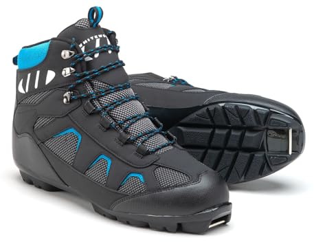 Whitewoods 2024 Unisex Adult 302 NNN Nordic Cross Country XC Touring Adventure Insulated Ski Boots, Black/Blue, 38